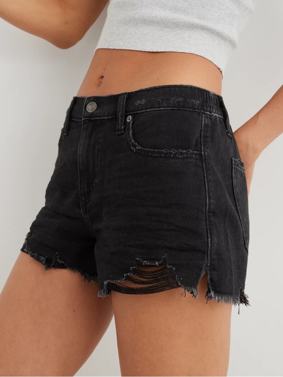 aerie Pants - Aerie Daydream Denim Short in Charcoal Ash - M